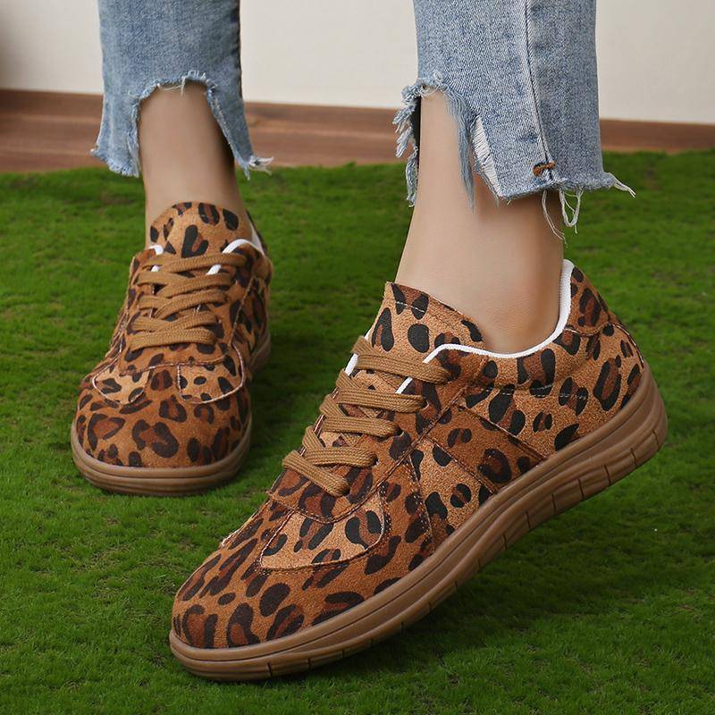 Mode Leopardenmuster Flache Turnschuhe Frauen Leichte rutschfeste Laufschuhe Frau Lässige Weiche Sohle Walking Trainer Weiblich 40 Leo-Print von Joom DACH