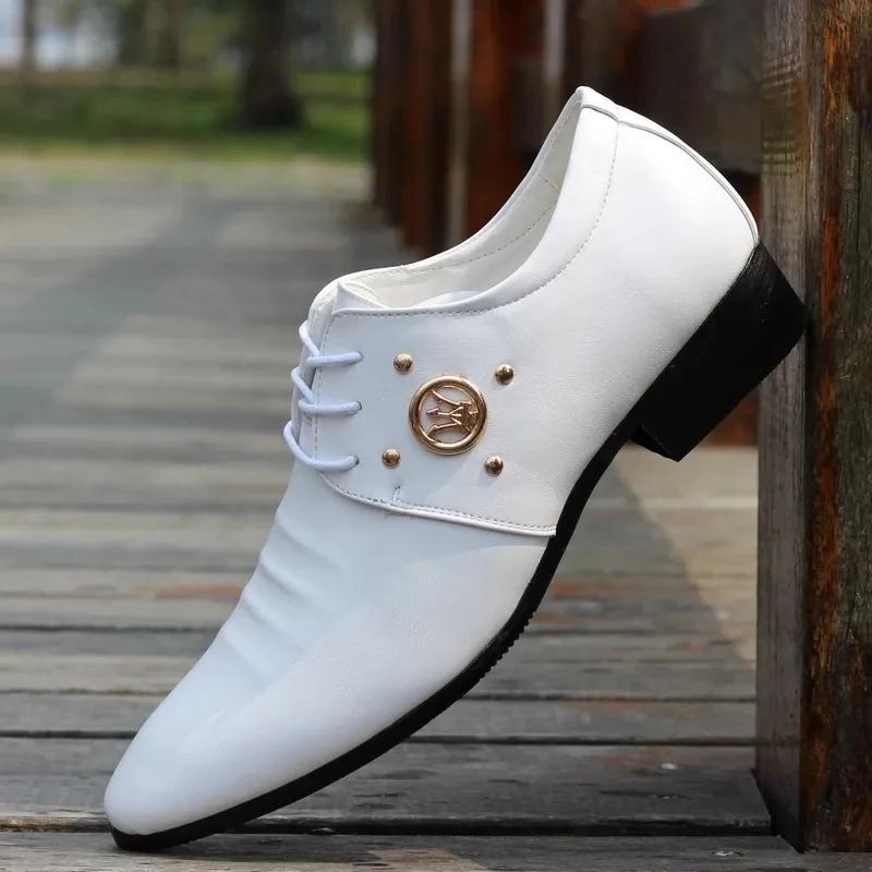 Mode Luxus Herren Bunte Anzugschuhe PU Lederschuhe Herrenmode Italienische Businessschuhe Sapato Social Masculino Zapatos De Hombre 41 weiß von Joom DACH