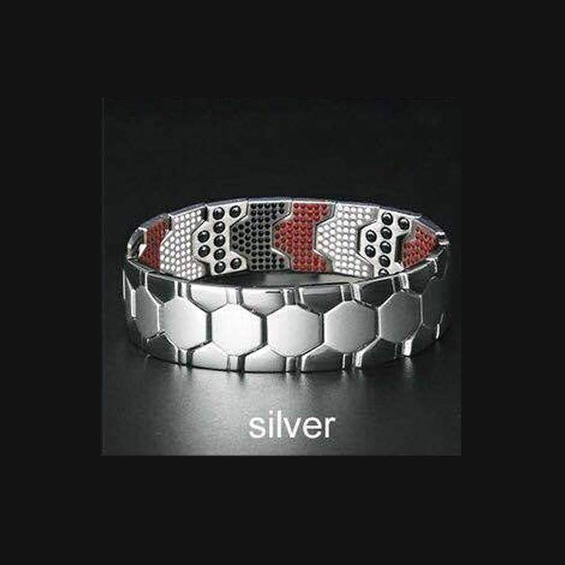 Mode Männer Magnetische Abnehmbare Armband mit Haken Schnalle Verschluss Therapie Armreifen Mann Gesundheitswesen Gewicht Loos Schmuck Dame Armbänder silber von Joom DACH