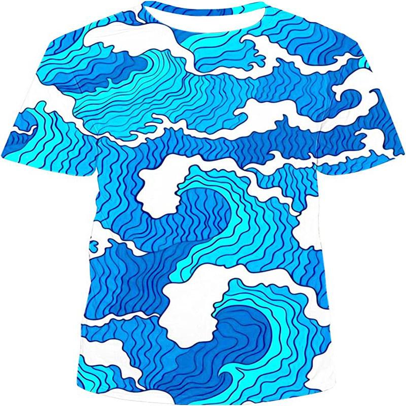 Mode Männer Neue 3D Neuheit und Coole grafik t-shirts Sommer Casual Persönlichkeit Gedruckt Oansatz Kurzarm streetwear Tees Tops L von Joom DACH
