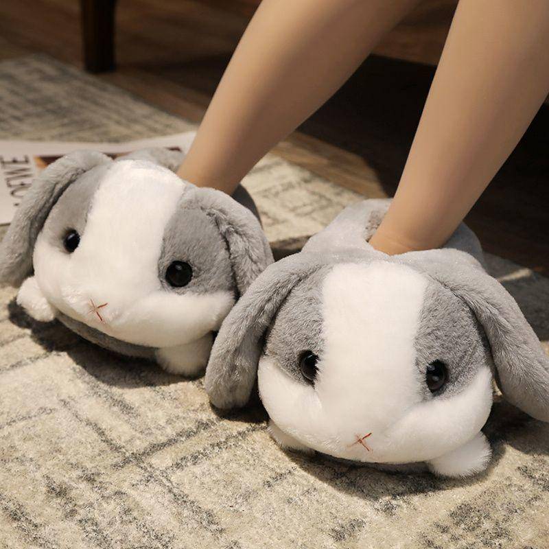 Mode Melancholischer Hamster Hausschuhe Frauen Mädchen Winter Slip On Flauschige Schuhe 2024 Neue Cartoon Tiere Piggy Panda Einhorn Fell Rutschen Free Size (35-41) von Joom DACH