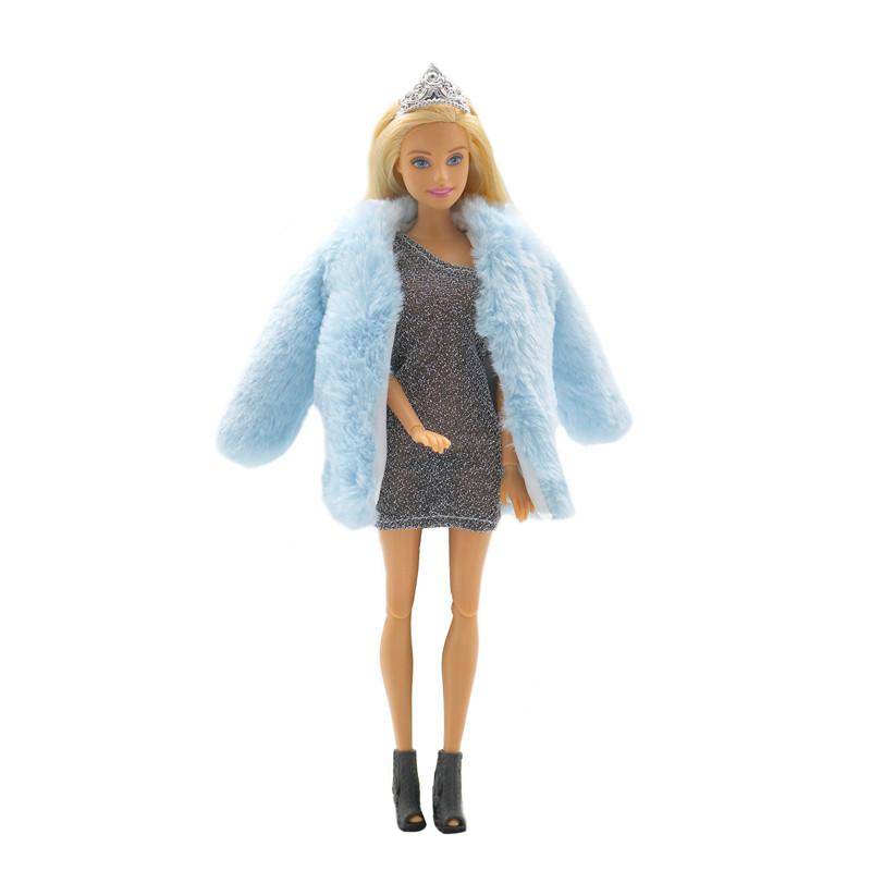 Mode Mini Puppen Flauschige Kleidung Pelzigen Mantel Nette Puppen Kleidung Kinder Kleid Up Spielzeug Mädchen Geschenke 1Pc von Joom DACH