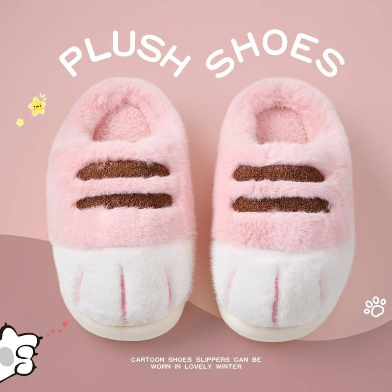Mode Neu Pelzige Katzenpfoten Hausschuhe für Damen Neuheit Kätzchen Füße Pantoletten Schuhe Flauschige Kätzchen Hausschuhe für Zuhause Damen Kawaii Anime Krallen Hausschuhe 40-41 von Joom DACH