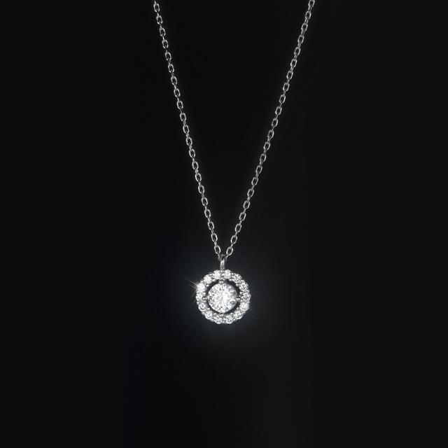Mode Neue 925 Sterling Silber Runde Anhänger Diamant Halskette Schlüsselbein Kette Frauen Mode Schmuck Für Hochzeit Geschenk 45cm von Joom DACH
