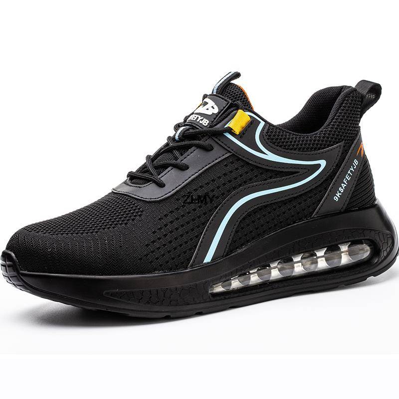 Mode Neue Männer Sicherheitsschuhe Stahlkappe Sneaker Sport Air Kissen Reflektierende Arbeit Sicherheit Stiefel Mann Pannensichere Arbeit Schuhe Anti-smash 43 von Joom DACH