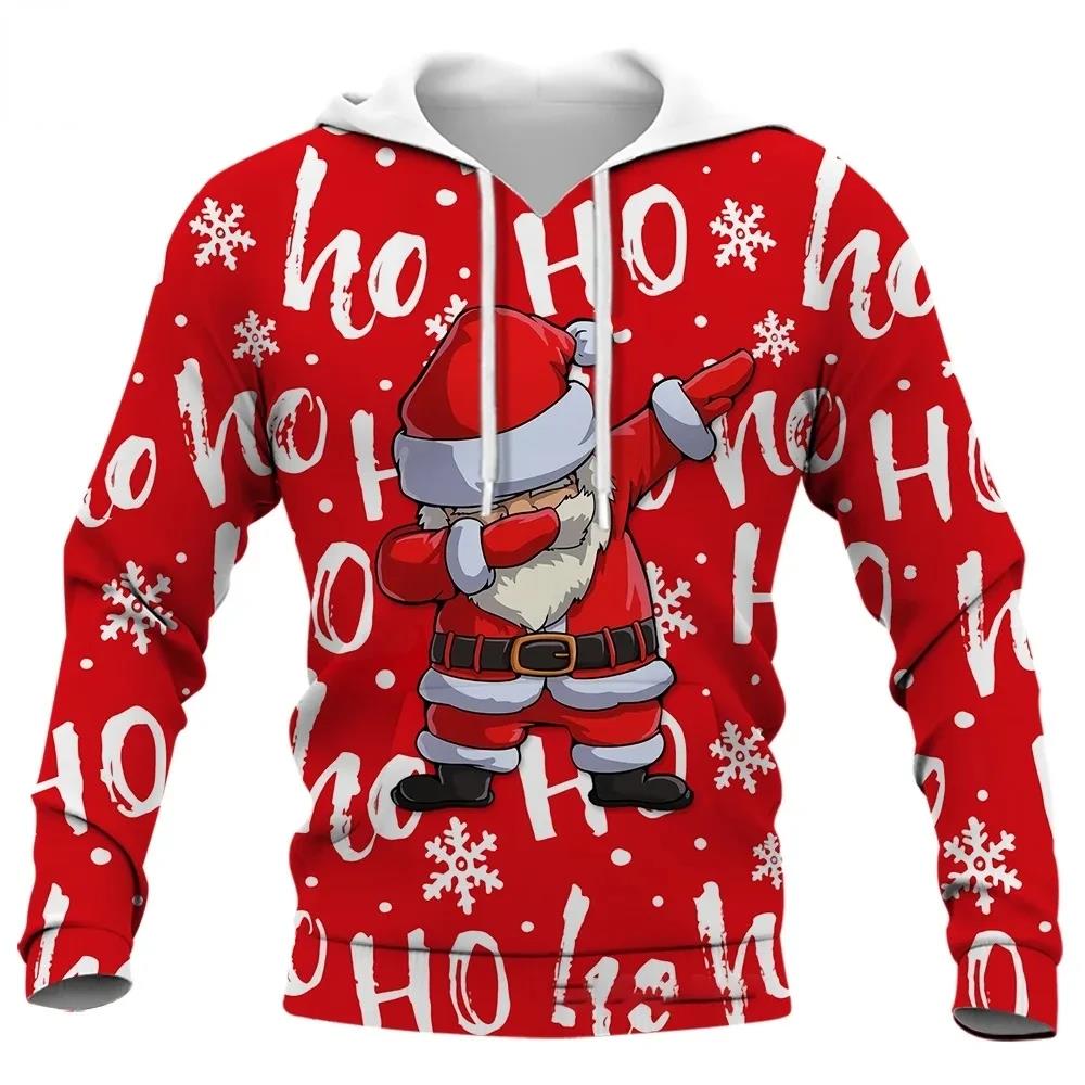 Mode Neujahr Weihnachten Jersey Weihnachtsmann Lustiges Muster Herren Hoodie Bunt Schneemann Mode Harajuku Kleidung Sweatshirts XL von Joom DACH