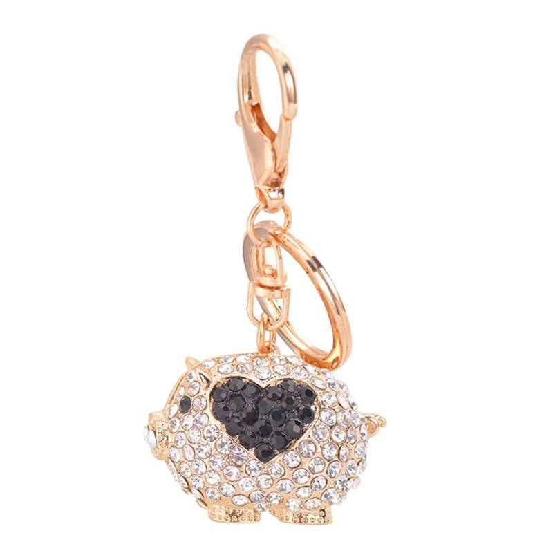 Mode Niedliches Kleines Schweinchen Paar Damen Schlüsselanhänger Schmuck Geschenk (Weiß  Schwarz) von Joom DACH