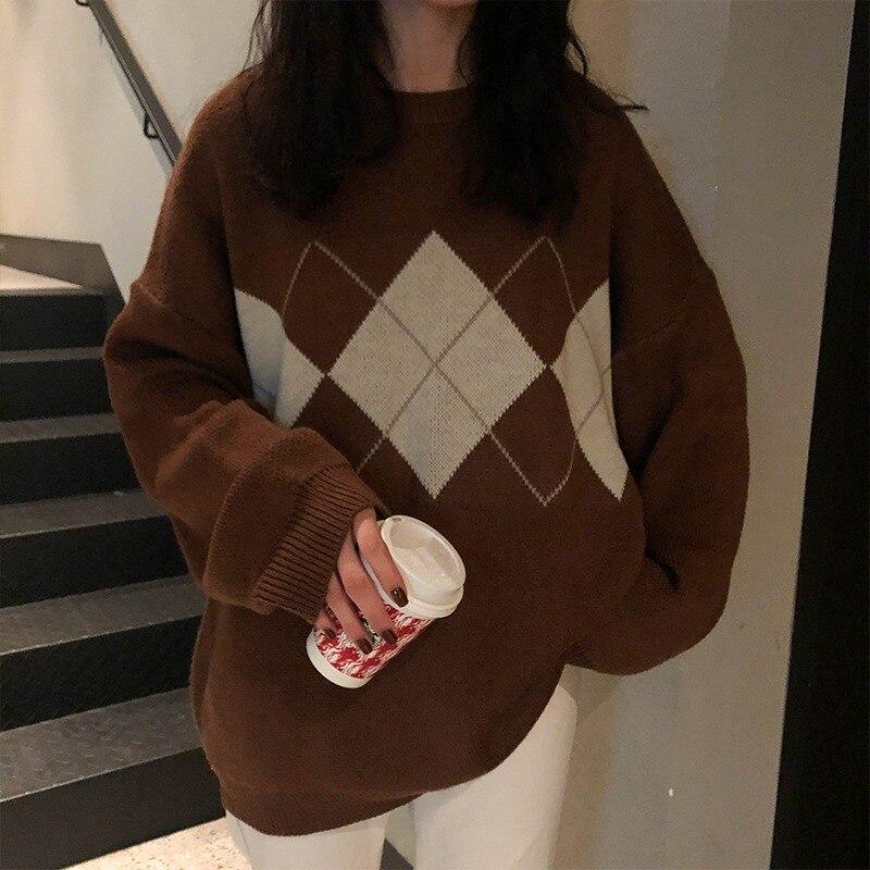 Mode Oversize Pullover Pullover Herbst Winter Lose Ebene Gestrickte Pullover Frauen Vintage Frauen Jumper Sueter Mujer 16691 One Size braun Mode Oversize Pullover Pullover Herbst Winter Lose Ebene Gestrickte Pullover Frauen Vintage Frauen Jumper Sueter Mujer 16691 One Size braun von Joom DACH