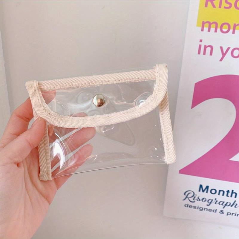 Mode PVC Geldbörse Damen Transparent Kawaii Kartenetui Schlüsselanhänger Aufbewahrungstasche Mädchen 2025 Neu Klar Kleine Tasche Handgeldbörsen reinfarbig von Joom DACH