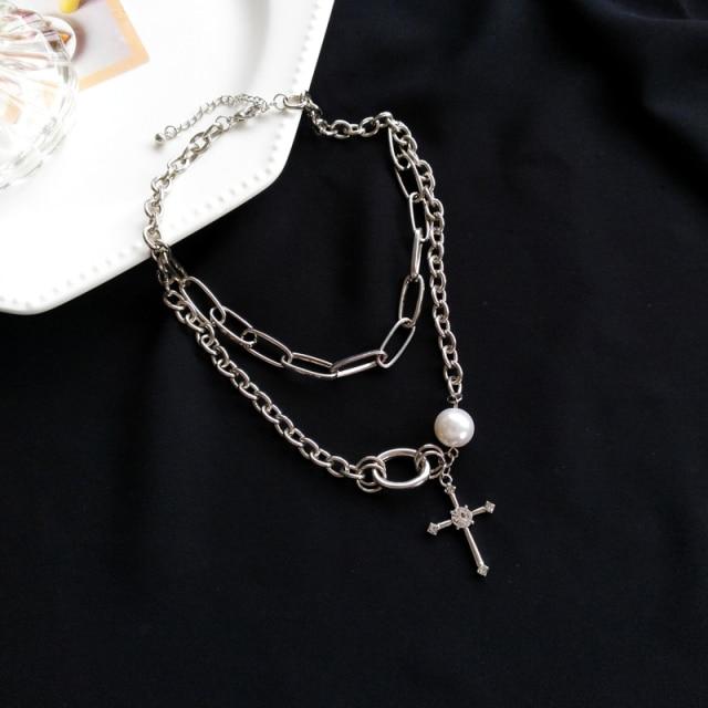 Mode Persönlichkeit Punk Einfache Bar Coole Chunky Kette Anhänger Halskette Studenten Kette Tropfen Halskette für Frauen von Joom DACH