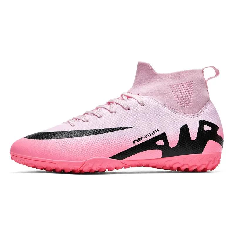 Mode Pink Fußballschuhe Herren Professionell Leichtgewicht Socke Herren Fußballschuh Outdoor Rutschfest Original Fußballschuh Sneakers 38 von Joom DACH