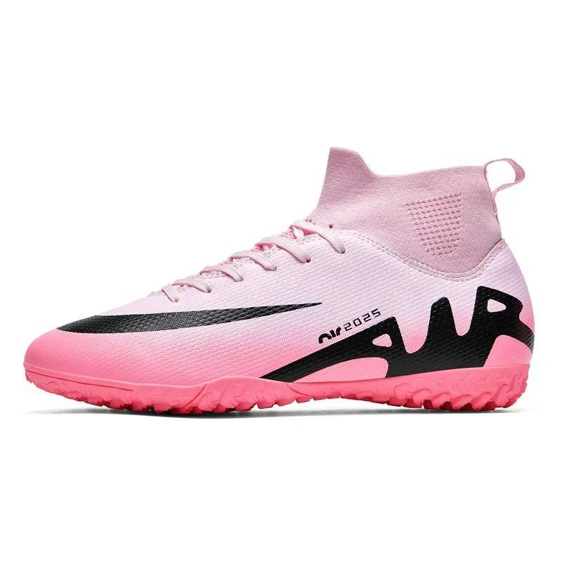 Mode Pink Fußballschuhe Herren Professionell Leichtgewicht Socke Herren Fußballschuh Outdoor Rutschfest Original Fußballschuh Sneakers 38 von Joom DACH