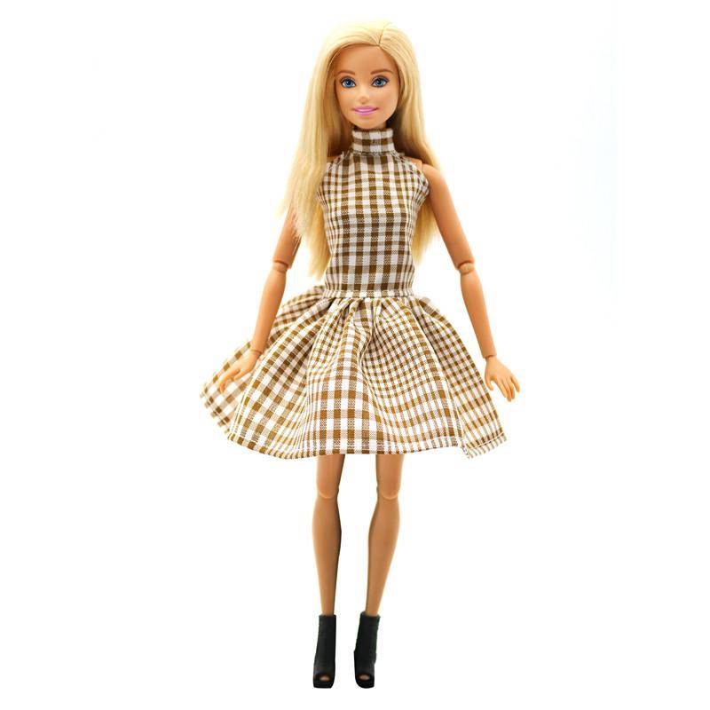 Mode Plaid Rock Nette Prinzessin Puppen Kleidung Kleider Zubehör Kinder Puzzle Spielzeug Mädchen Geschenk 3pcs braun von Joom DACH