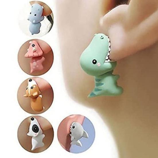 Mode Polymer Clay weiche süße Dinosaurier Ohrstecker Ohrringe Mädchen Piercing Eardrop baby blau von Joom DACH
