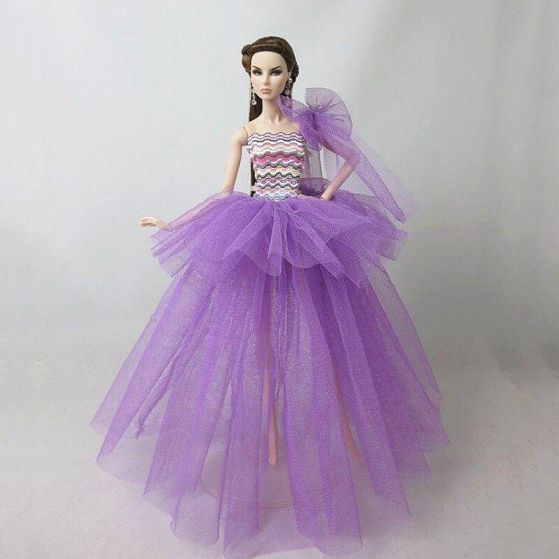 Mode Puppe Kleidung Für Barbie Puppe Kleid Vestidoes Multi-schicht Party Kleider Outfits Für 1/6 Puppe Zubehör Kinder DIY spielzeug for 11.5" height dolls  violett von Joom DACH