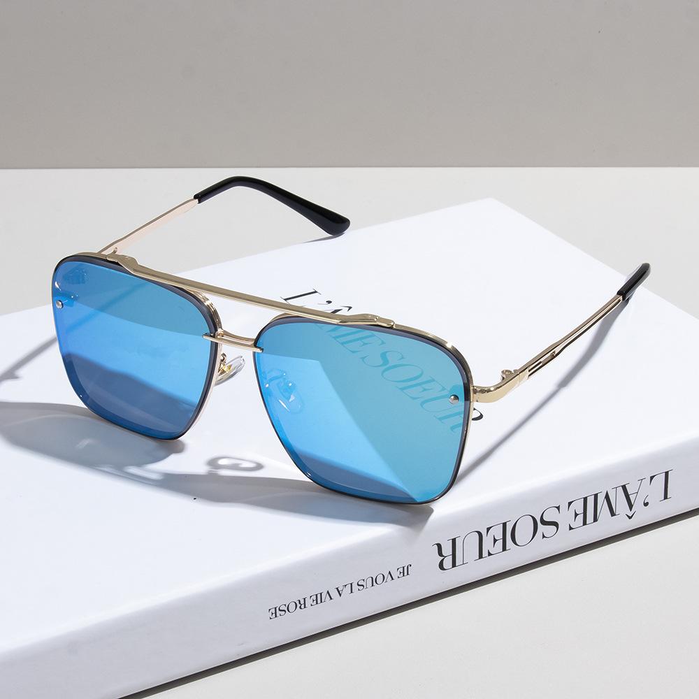 Mode Quadratische Sonnenbrille Herren Vintage Großer Rahmen Damen Farbverlaufsgläser Sonnenbrille Luxusmarke Metall Punk Brillen von Joom DACH