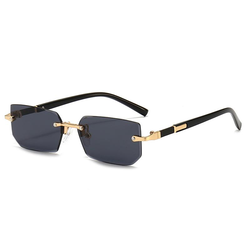 Mode Randlose Sonnenbrille Männer Frauen Beliebte Rahmenlose Sonnenbrille Männlich Weiblich Klassisch Klein Quadratisch Sommer Reiseschirme Black von Joom DACH
