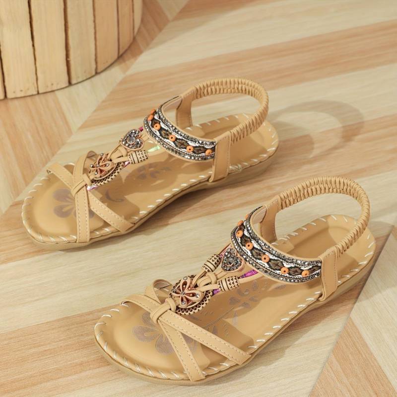 Mode Retro Damen Sandalen Blumendruck Nähen Schuhe Sommer 39 gelb von Joom DACH
