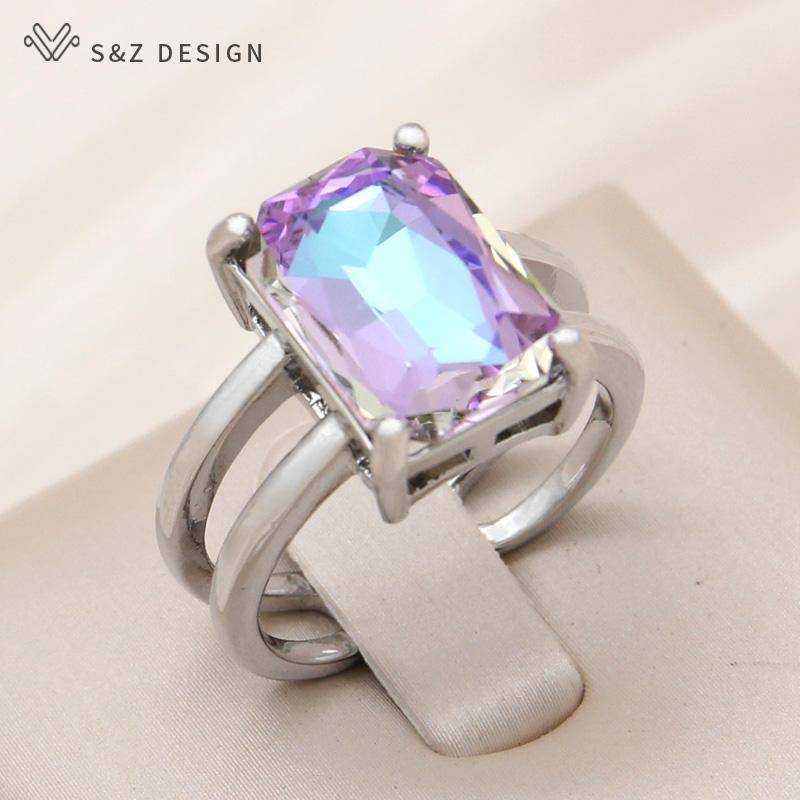 Mode Rose Gold Farbe Einstellbare Rechteck Kristall Ringe Für Frauen Hochzeit Schmuck Geschenk Resizable Mode Rose Gold Farbe Einstellbare Rechteck Kristall Ringe Für Frauen Hochzeit Schmuck Geschenk Resizable von Joom DACH