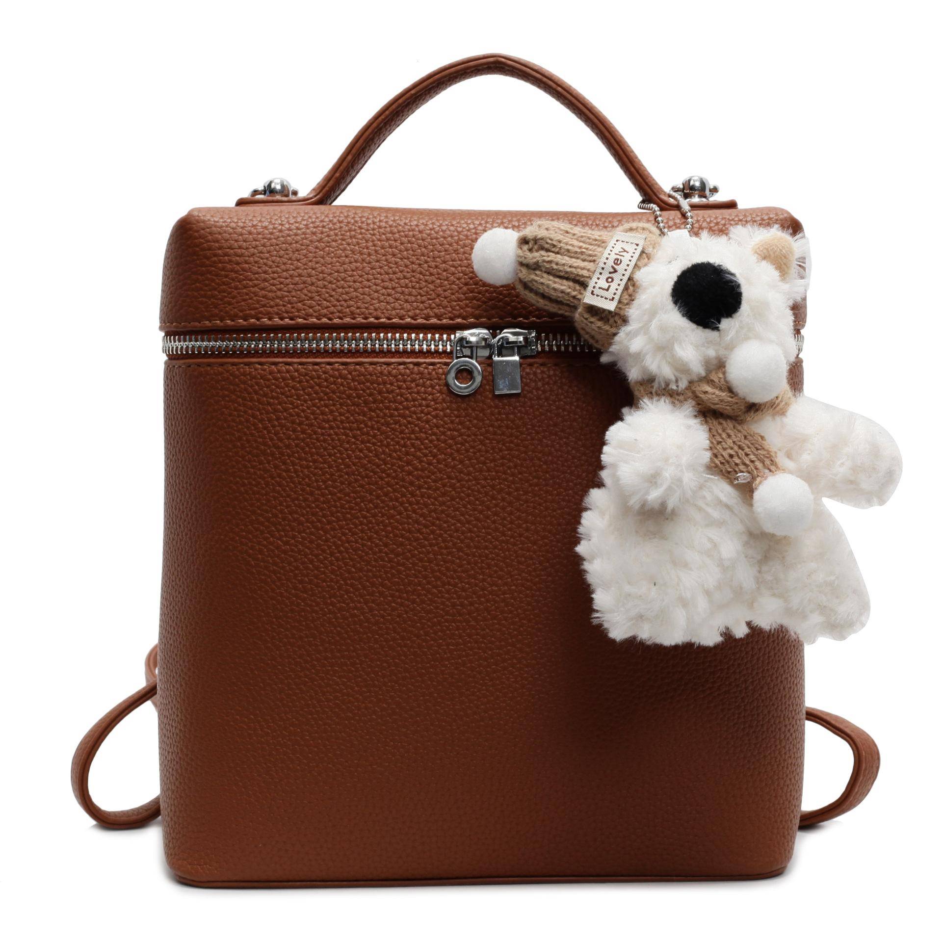 Mode Rucksack Damen Neu Niedlich Vielseitig Schulter Messenger Bag no pendant braun von Joom DACH