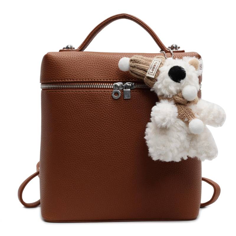 Mode Rucksack Damen Neu Niedlich Vielseitig Schulter Messenger Bag no pendant braun von Joom DACH