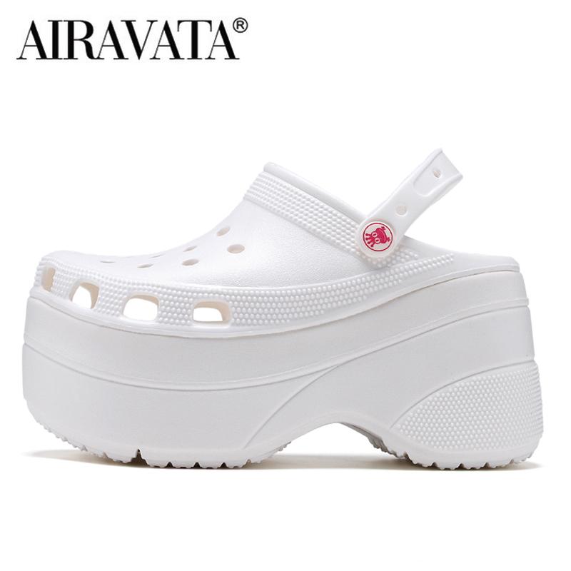 Mode Sandale Frau Plattform Sandalen Clog Garten Hausschuhe Slip auf Für Mädchen Strand Schuhe Slides Sandalia Plataforma 36 von Joom DACH