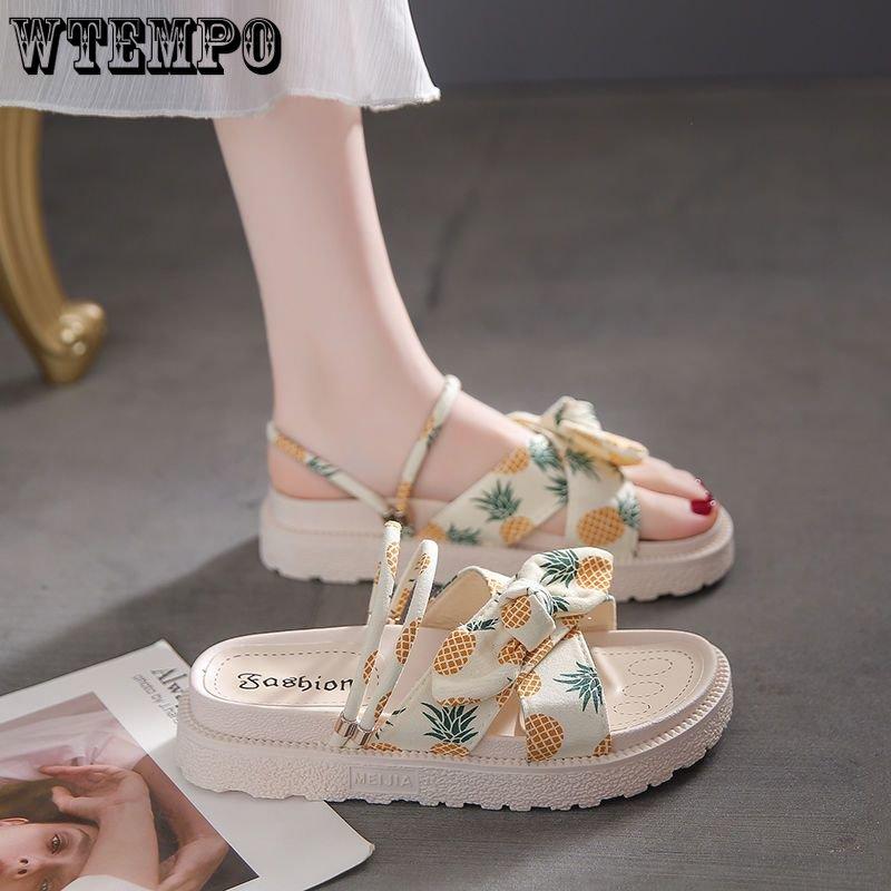 Mode Sandalen mit dicker Unterseite, weibliche Sommersandalen mit flacher Unterseite, Studentin, weiche Unterseite, Strandschuhe 40 gelb von Joom DACH