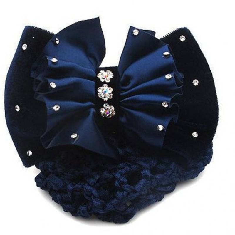 Mode Satin Frauen Strass Haarspange Haarspange Abdeckung Bowknot Net Bun Snood von Joom DACH