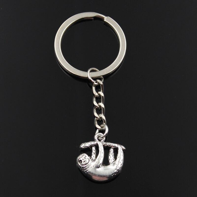 Mode Schlüsselanhänger 20 x 19 mm Tier Folivora Faultier Anhänger DIY Männer Schmuck Auto Schlüsselanhänger Ringhalter Souvenir als Geschenk silber von Joom DACH