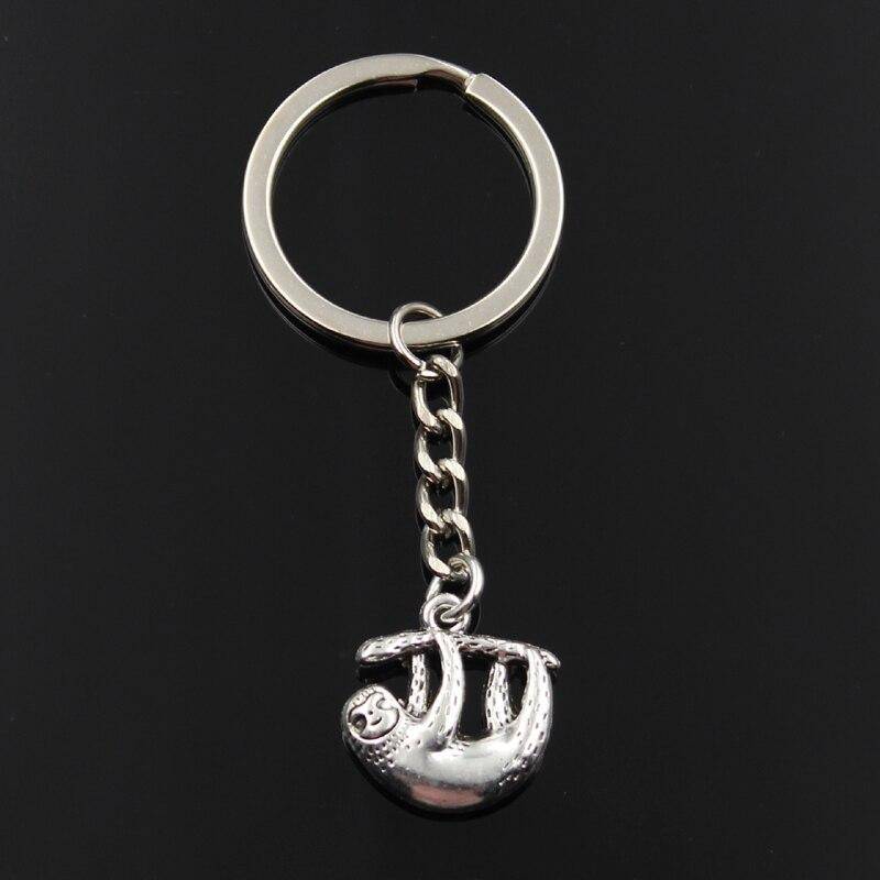 Mode Schlüsselanhänger 20 x 19 mm Tier Folivora Faultier Anhänger DIY Männer Schmuck Auto Schlüsselanhänger Ringhalter Souvenir als Geschenk silber von Joom DACH