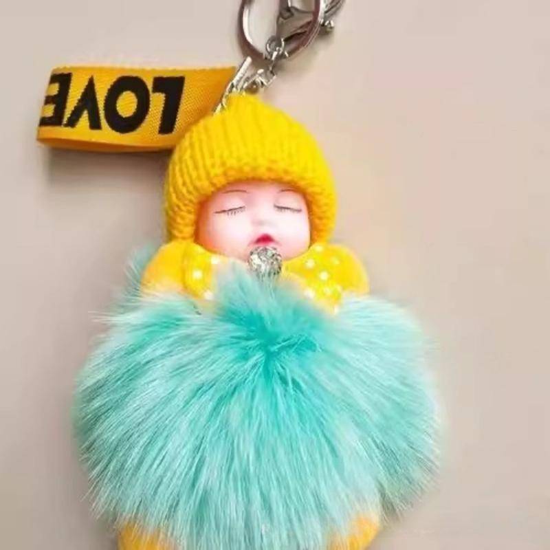 Mode Schönheit Für Dame Schöne Mädchen Tasche Anhänger Plüsch Puppe Auto Schlüsselanhänger Anhänger grün von Joom DACH