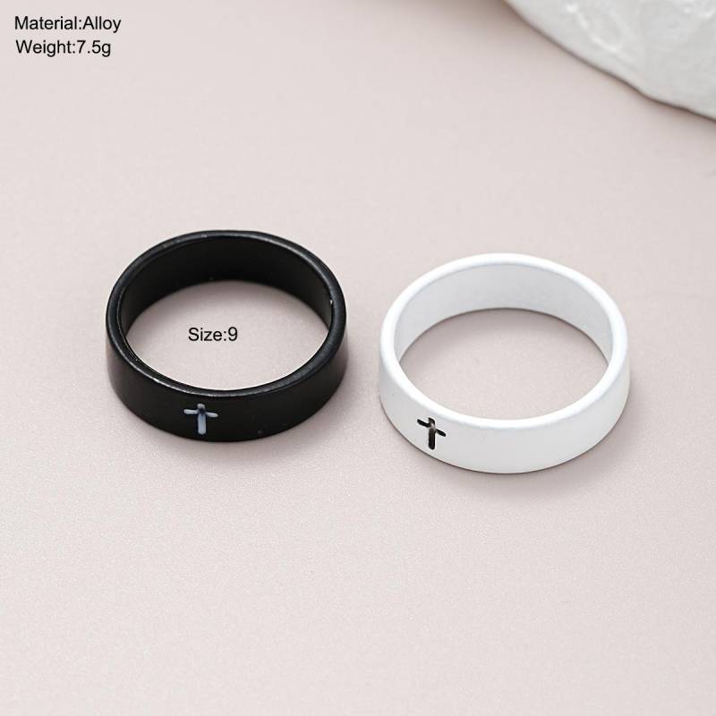 Mode Schwarz-Weiß Unendlichkeits-Paarring-Set für Damen Herren Schlichter Stil Breite Ringe Schmuck Trendige Partygeschenke Mode Schwarz-Weiß Unendlichkeits-Paarring-Set für Damen Herren Schlichter Stil Breite Ringe Schmuck Trendige Partygeschenke von Joom DACH