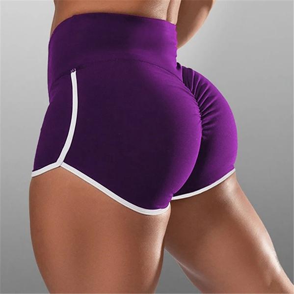 Mode Sommer Damen Sportshorts Freizeithosen Europäisch und Amerikanisch Yoga Laufshorts M violett von Joom DACH