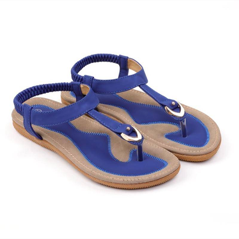 Mode Sommer Frauen Sandalen Flache Casual Einzelne Schuhe Weiche Hausschuhe Sandalen 40 dunkelblaue von Joom DACH