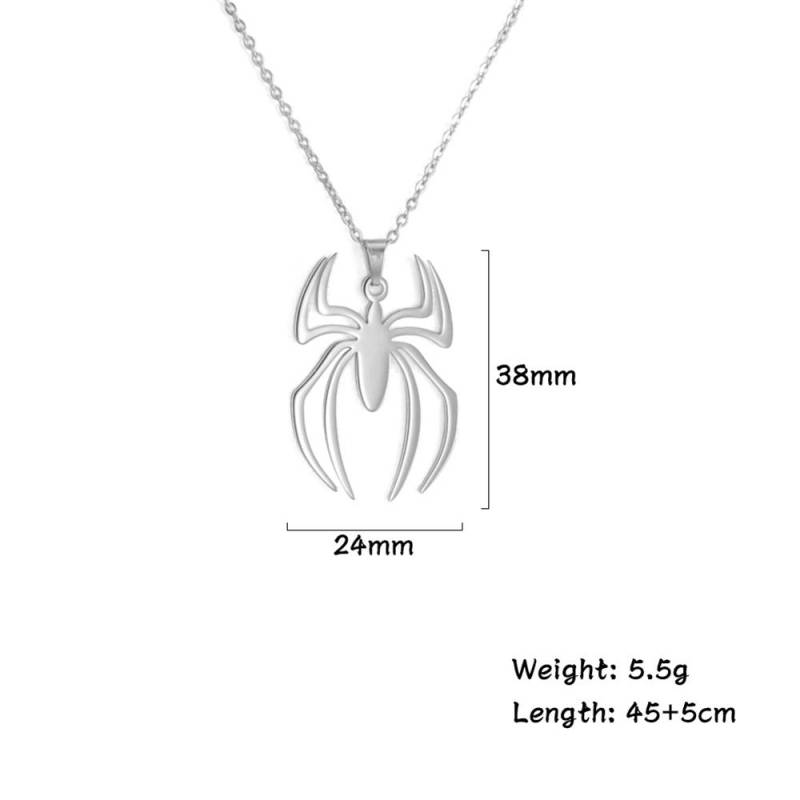 Mode Spinne Anhänger Halskette Männer Frauen Spinne Halskette Männlich Halsband Box Kette Edelstahl Schmuck Geschenke Punk von Joom DACH