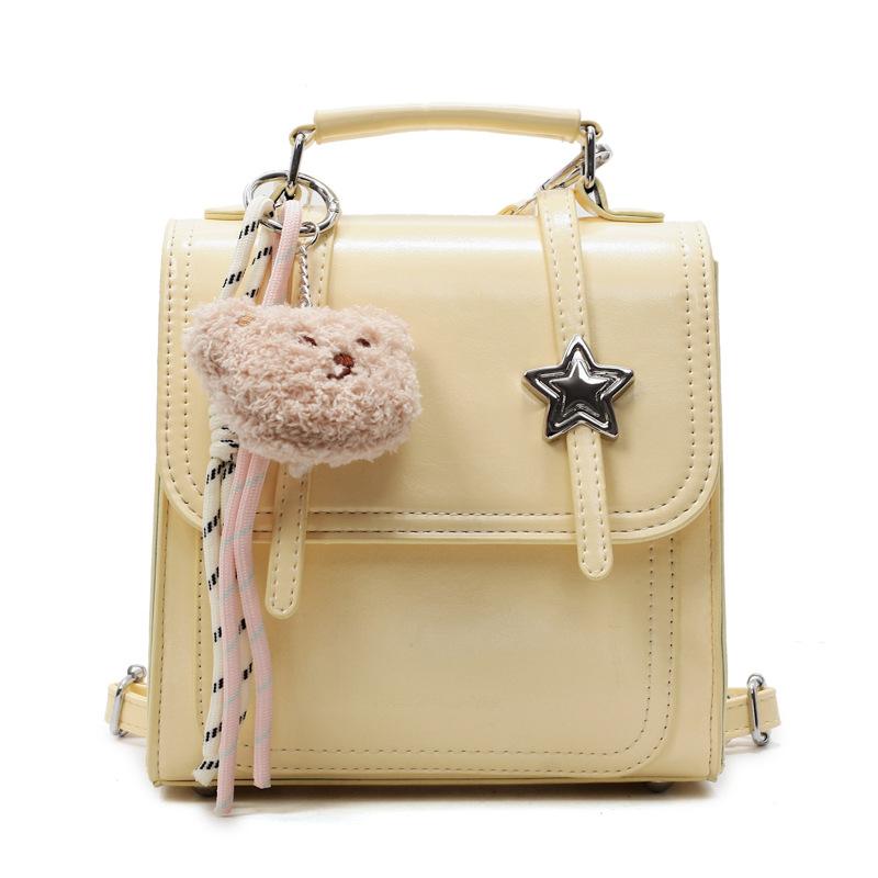 Mode Splicing Handtasche Damen Neu Klasse Pendeln Großvolumiger Multifunktionaler Rucksack gelb von Joom DACH