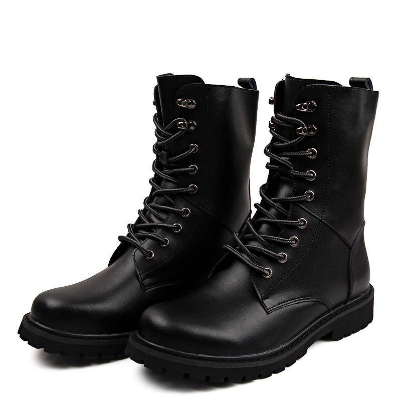 Mode Stiefeletten Männer Outdoor Leder Winter Pelz Warme Mann Stiefel Uns Jagd Stiefel Für Männer Schuhe Casual 48 von Joom DACH
