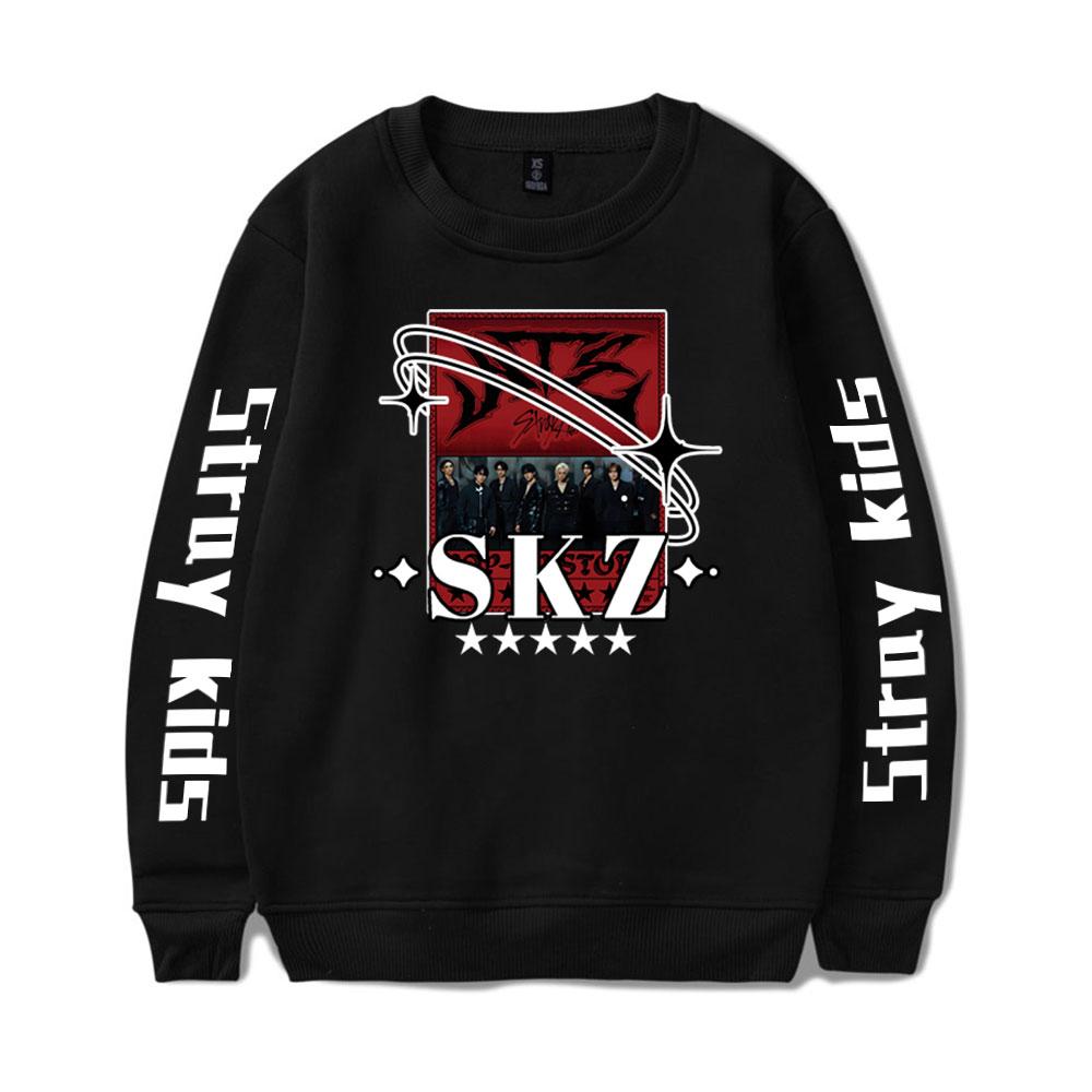 Mode Stray Kids Kpop Rundhals-Pullover Männer/Frauen Harajuku Hoodie Streetwear Sweatshirts Mode-Oberteile Lässige Teenager-Kleidung XXS schwarz von Joom DACH