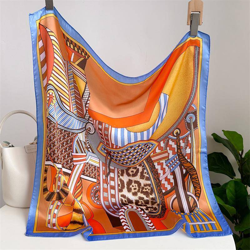 Mode Taschentuch Halstücher Frauen Druck Tücher Wraps Bandana Kopftücher 7070 cm 70X70CM orange von Joom DACH