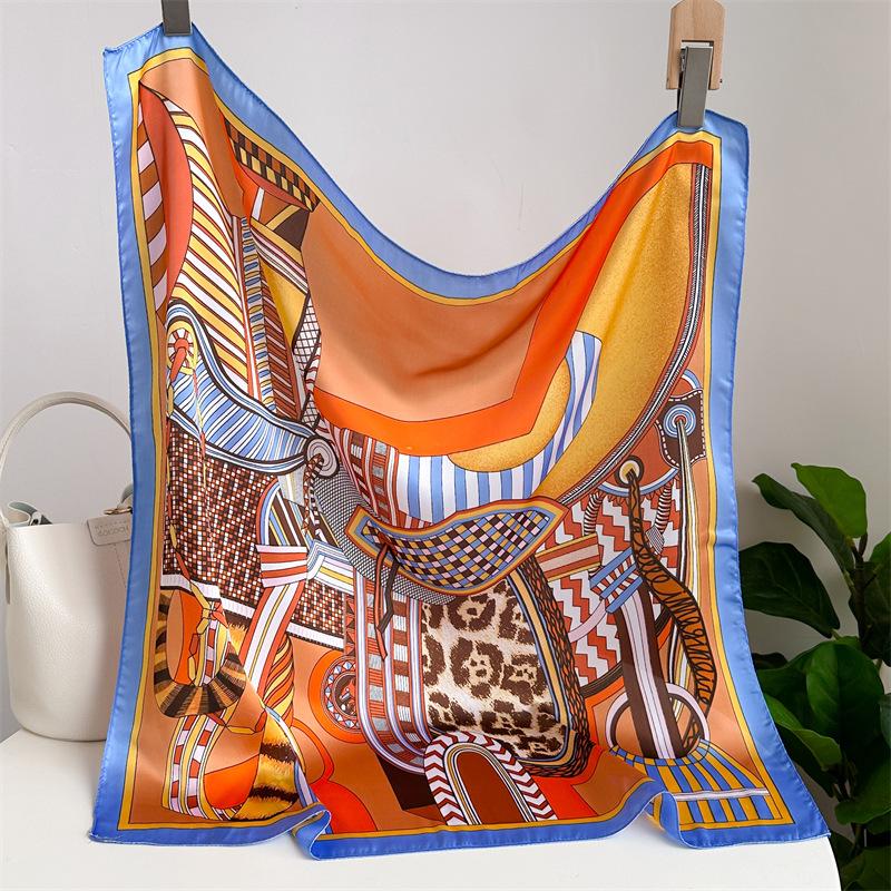 Mode Taschentuch Halstücher Frauen Druck Tücher Wraps Bandana Kopftücher 7070 cm 70X70CM orange von Joom DACH