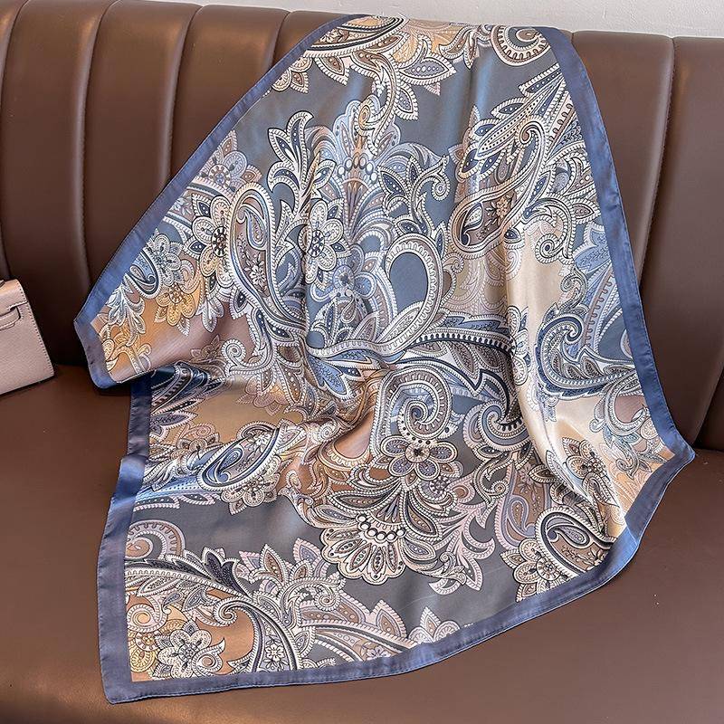 Mode Taschentuch Halstücher Frauen Kleine Tücher Wraps Bandana Kopftücher 70 cm 70x70cm dunkel blau pastell von Joom DACH