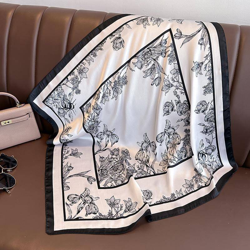 Mode Taschentuch Halstücher Frauen Kleine Tücher Wraps Bandana Kopftücher 70 cm 70x70cm elfenbein von Joom DACH