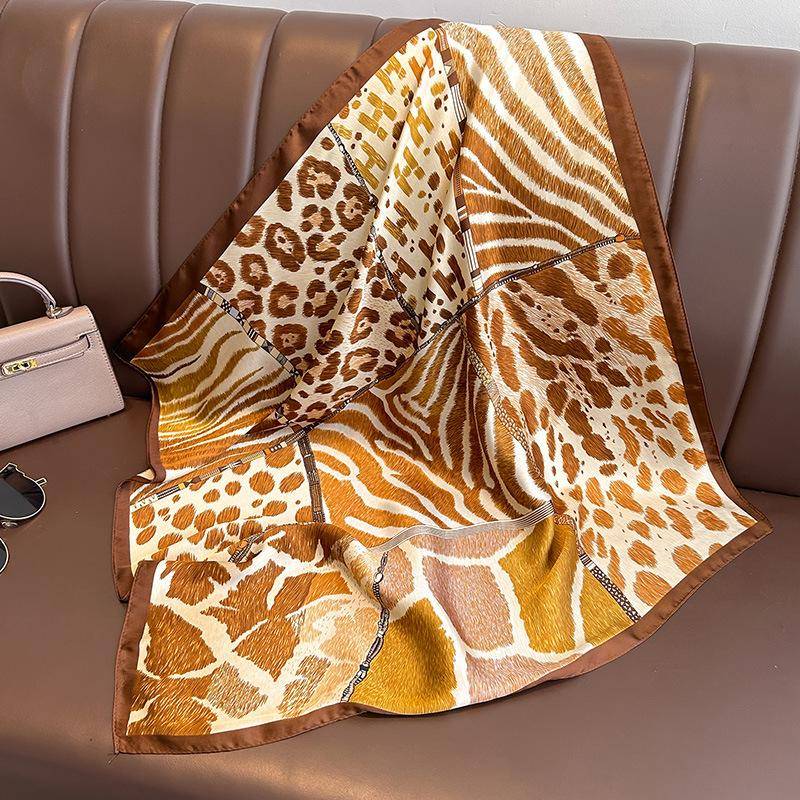 Mode Taschentuch Halstücher Frauen Kleine Tücher Wraps Bandana Kopftücher 70 cm 70x70cm gebrannte umbra von Joom DACH