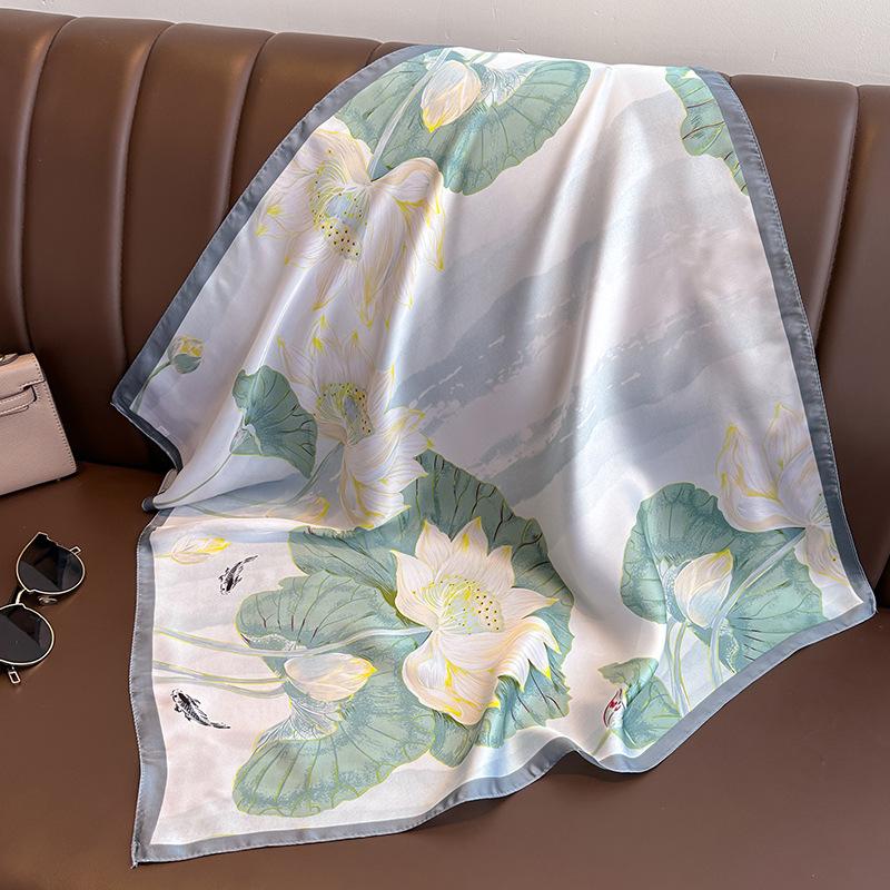 Mode Taschentuch Halstücher Frauen Kleine Tücher Wraps Bandana Kopftücher 70 cm 70x70cm kadett graue von Joom DACH