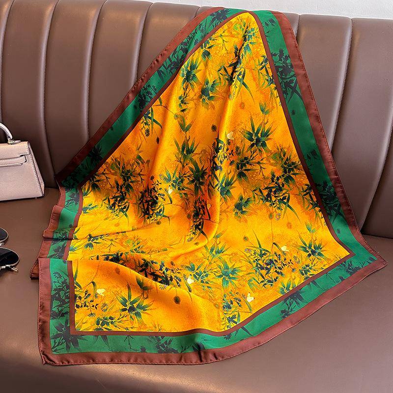 Mode Taschentuch Halstücher Frauen Kleine Tücher Wraps Bandana Kopftücher 70 cm 70x70cm fulvous von Joom DACH