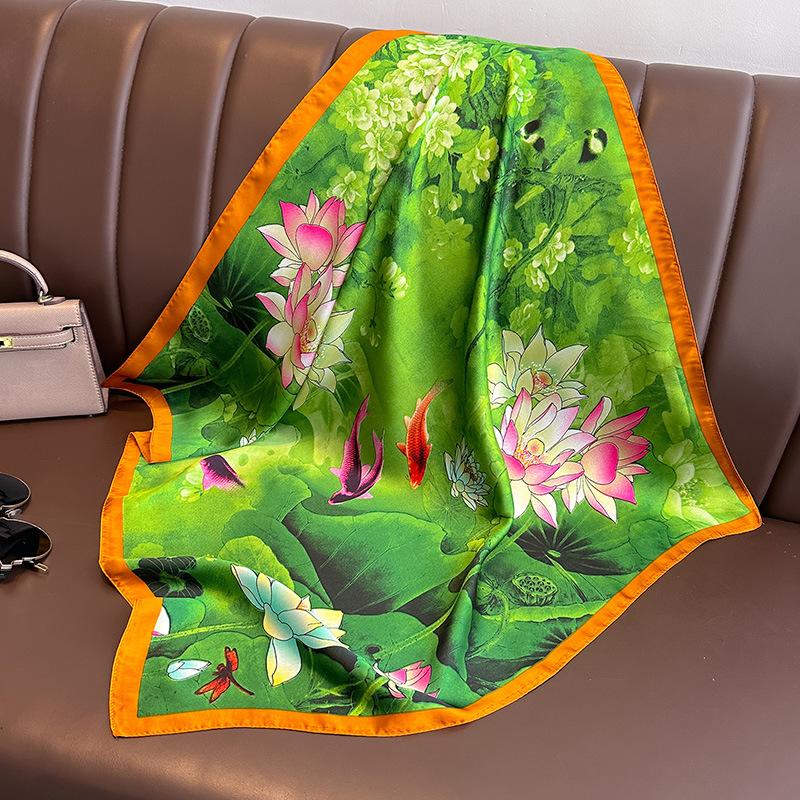 Mode Taschentuch Halstücher Frauen Kleine Tücher Wraps Bandana Kopftücher 70 cm 70x70cm waldgrün von Joom DACH