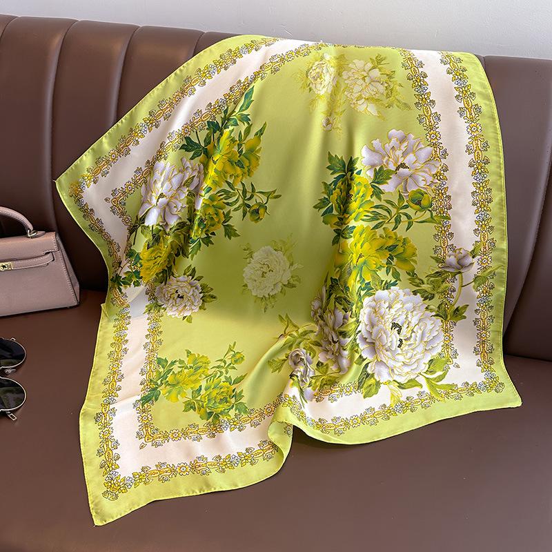 Mode Taschentuch Halstücher Frauen Kleine Tücher Wraps Bandana Kopftücher 70 cm 70x70cm hansa, die gelbe von Joom DACH