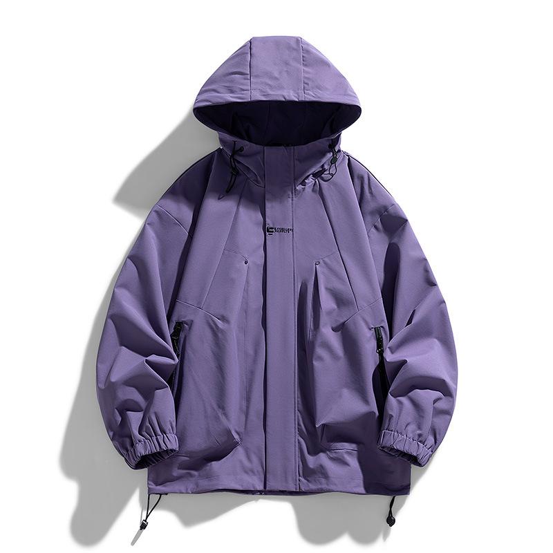 Mode Trenchcoats für Frauen Frühling Herbst Koreanische Windjacke Frauen Windjacke Plus Größe Oberbekleidung Dame Mit Kapuze Mäntel XXL violett von Joom DACH