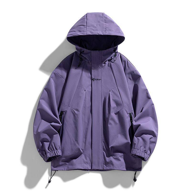 Mode Trenchcoats für Frauen Frühling Herbst Koreanische Windjacke Frauen Windjacke Plus Größe Oberbekleidung Dame Mit Kapuze Mäntel XXL violett von Joom DACH