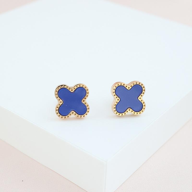 Mode-Trend Edelstahl Senior Sinn Für Vier-Leaf Clover Ohrringe Mode Mit Persönlichkeit Temperament Ohrringe Damen Ohrringe 11 von Joom DACH